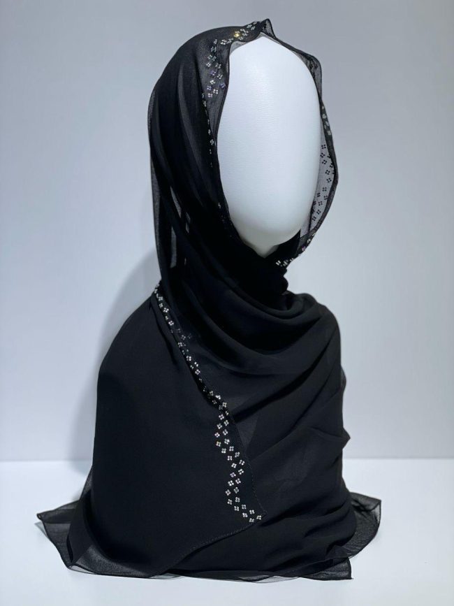 وشاح شيفون فصوص سادة -DH 457