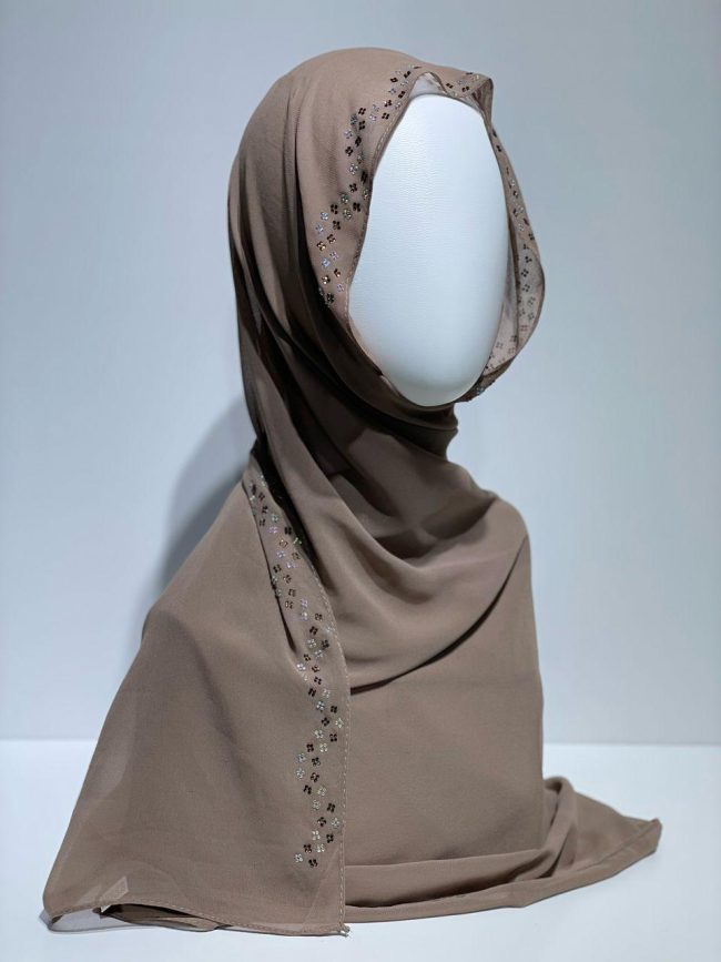 وشاح شيفون فصوص سادة -DH 466