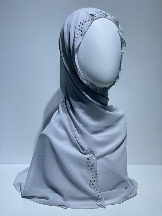 وشاح شيفون فصوص سادة -DH 467