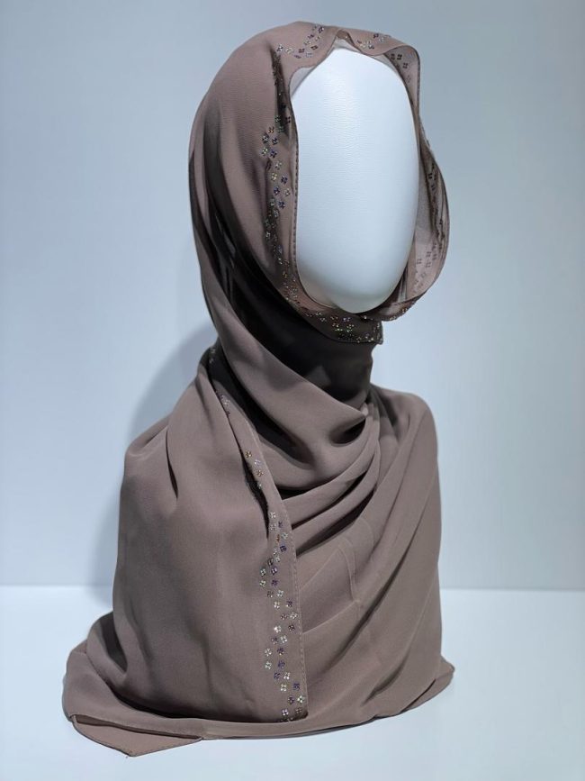 وشاح شيفون فصوص سادة -DH 474