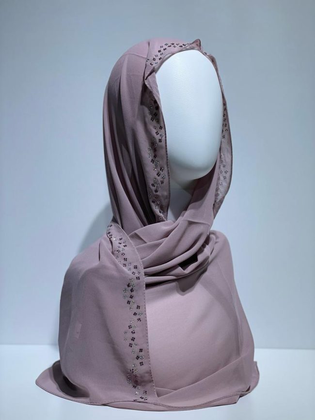 وشاح شيفون فصوص سادة -DH 476
