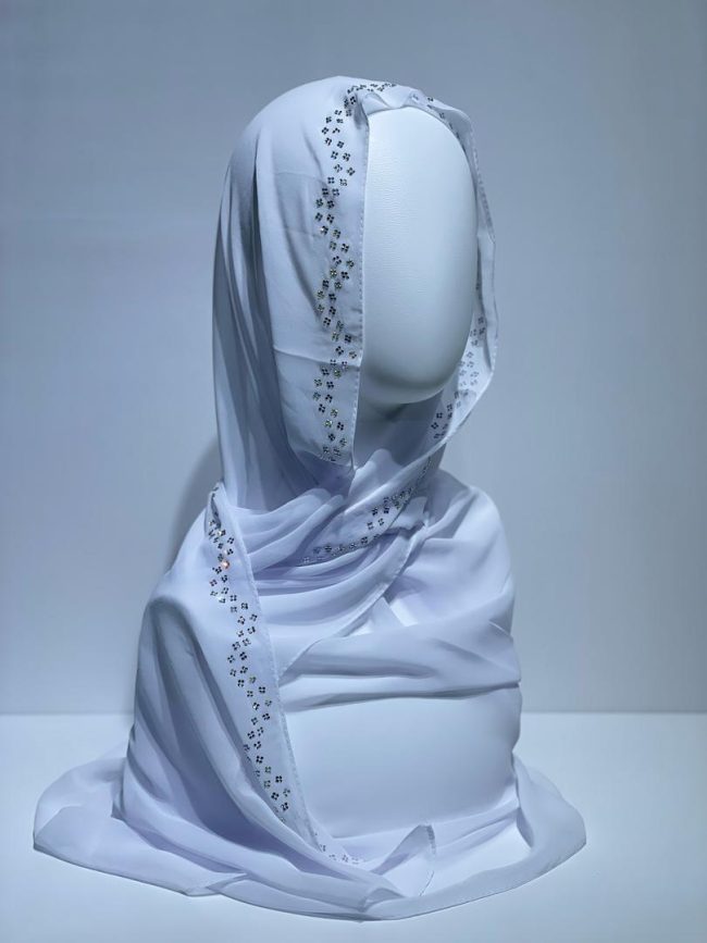 وشاح شيفون فصوص سادة -DH 486