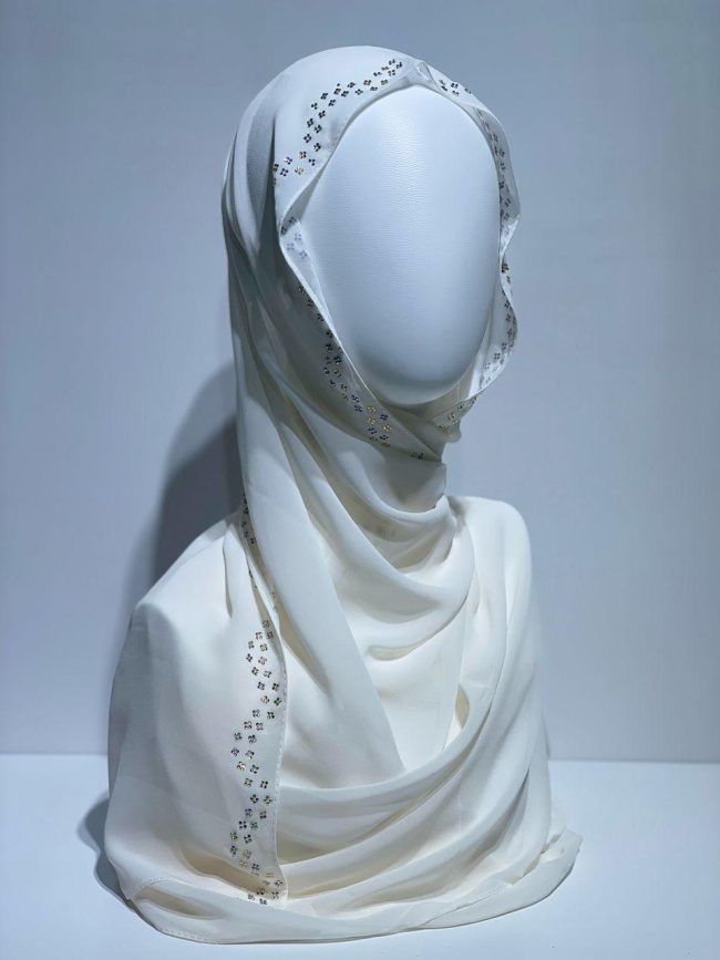 وشاح شيفون فصوص سادة -DH 478