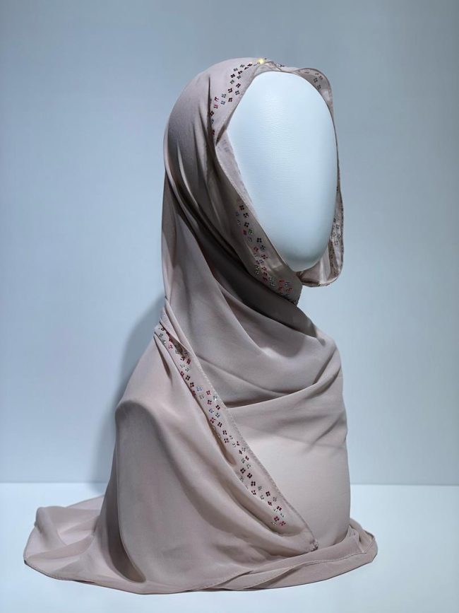 وشاح شيفون فصوص سادة -DH 465